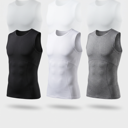 Voriski Shape Tank in Black, White and Grey - hero shot